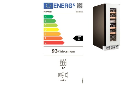 Двухзонный винный шкаф Temptech OX30DRW