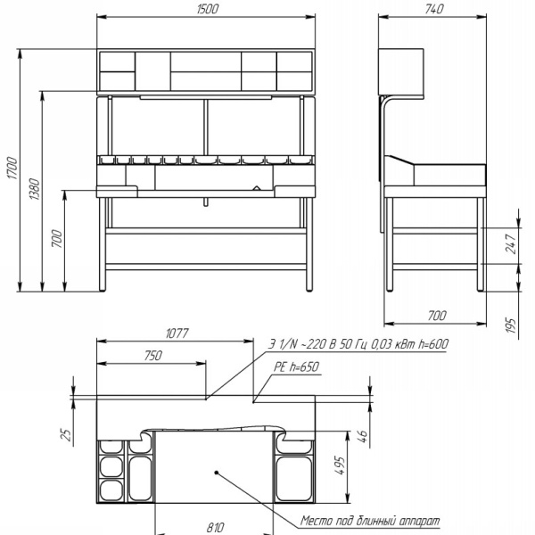 Блинная станция Atesy БС-1500/700П