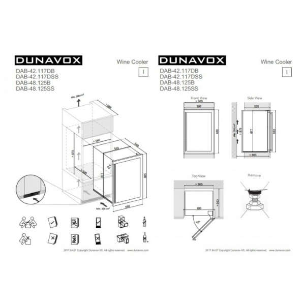 Монотемпературный винный шкаф Dunavox  DAB-48.125SS