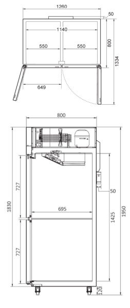 Комбинированный шкаф Turbo Air KR1F45-4