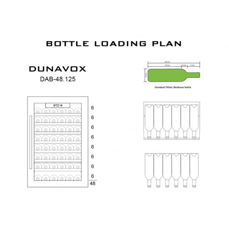 Монотемпературный винный шкаф Dunavox  DAB-48.125SS
