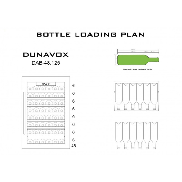 Монотемпературный винный шкаф Dunavox  DAB-48.125SS